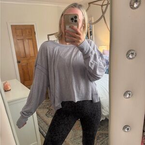 FP Movement by Free People Light Gray Long Sleeve Top